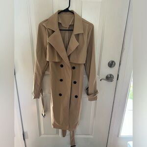 Tan trench coat. Size medium